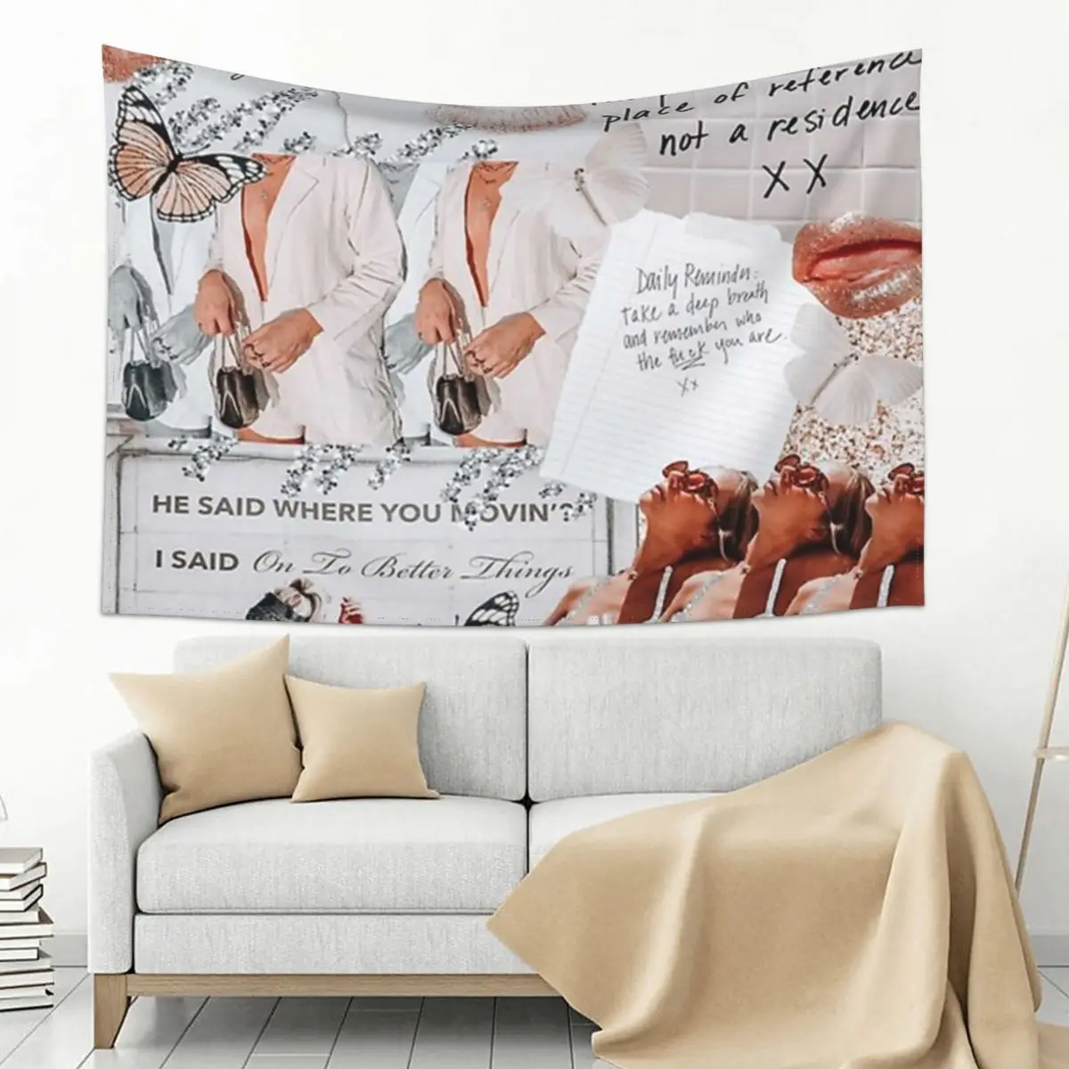 

HE SAID WHERE U MOVIN VOGUE FASHION PRENGORI Tapestry Wall Deco Bedroom Organization And Decoration Decoration Wall Tapestry