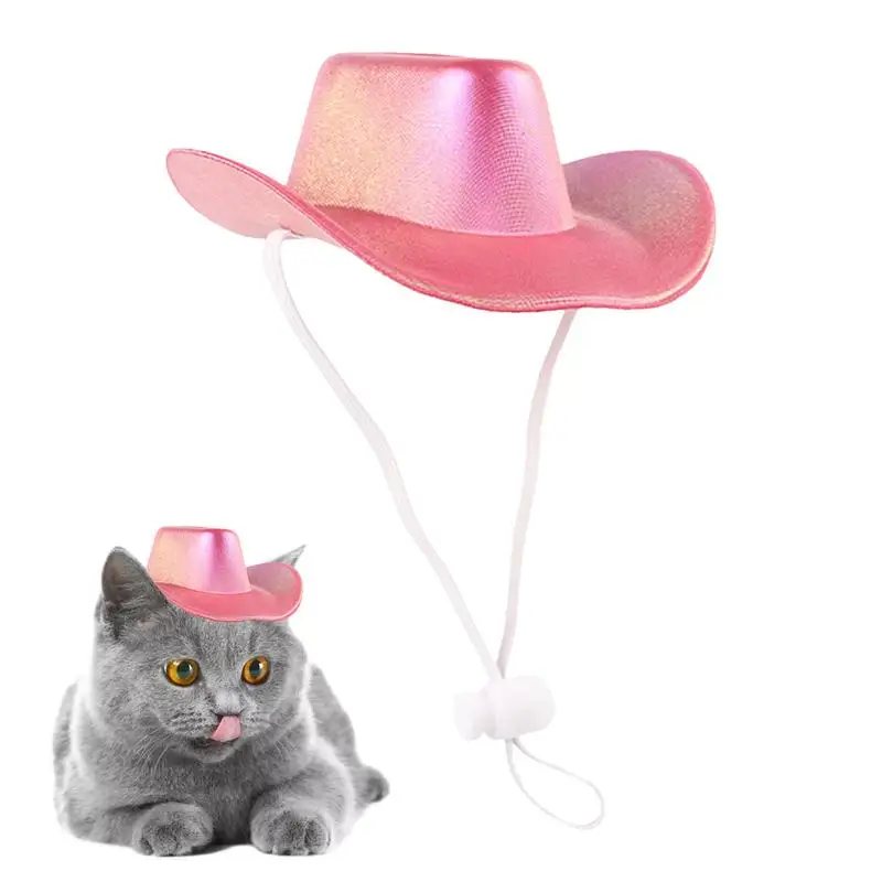 Pet Cowboy Hat Pet Hat Halloween Kitten Hat Shiny Cowboy Hats Small Cowboy Hat Dog Costume Cat Hat Cosplay Prop Western Cowboy