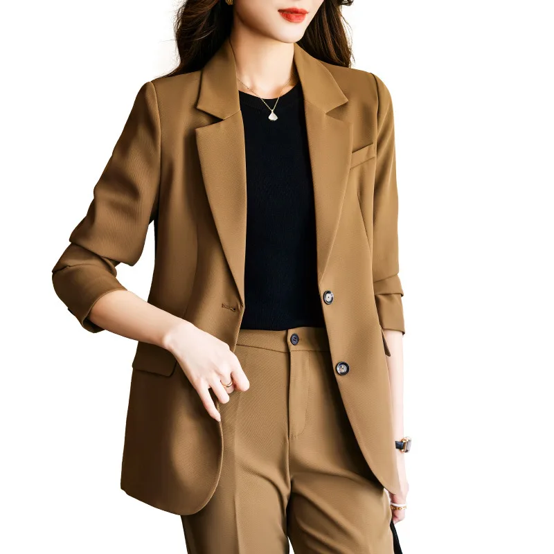 Pink Fashion Suit Jacket for Women Spring and Autumn 2023 New Casual Temperament plus Size Business Suit Tailored Suit Formal Cl