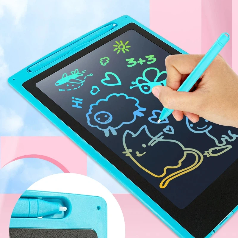 tablet-universal-de-85-polegadas-com-tela-lcd-quadro-eletronico-para-desenho-brinquedo-educativo-colorido-para-criancas-interacao-entre-pais-e-filhos