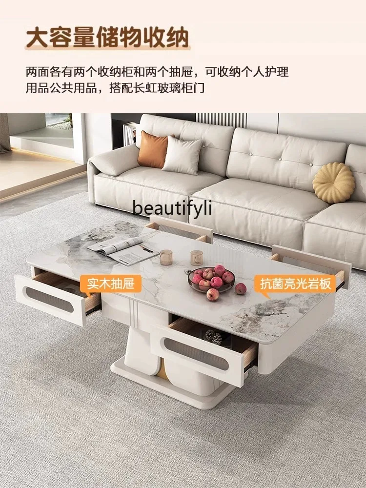 Lifting Coffee Table Dual-Use Simple Modern Light Luxury Multifunctional Integrated Electric Living Room Home Tea Table