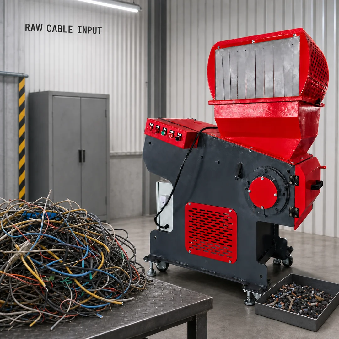 Copper Wire Granulator shredder Line Single Shaft shredder for Automotive Wire Telecom Cable shredder Machine Single Shaft