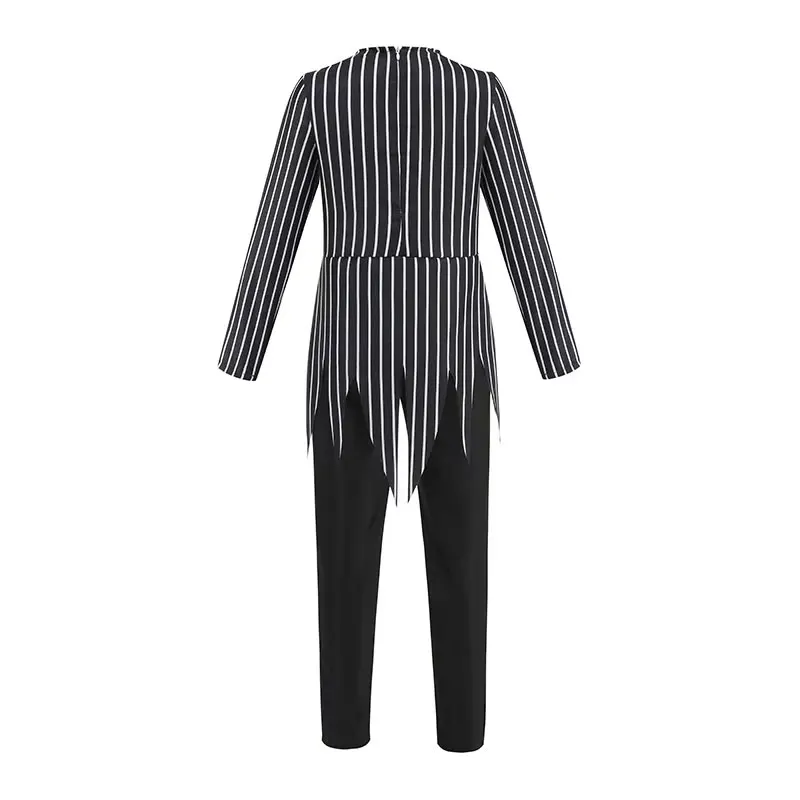 Kids Jack Skellington Cosplay Costume The Nightmare Before Christmas Boys Striped Outfit  Halloween Party Fancy Dress Up Set
