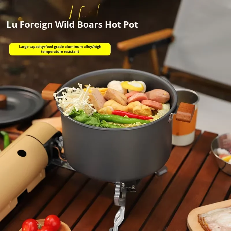

Outdoor Pot Set Camping Steamer Portable Aluminum Pot Cookware Carrying Bag 30cm Diameter Minimalist Design For Outdoor Cooking
