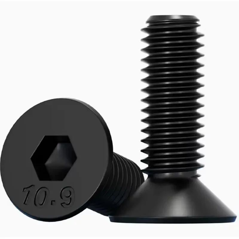 Grade 10.9 Black Oxide Hex Socket Countersunk Head Screws (Flat Head/Flat Cup Bolts) M2 M20