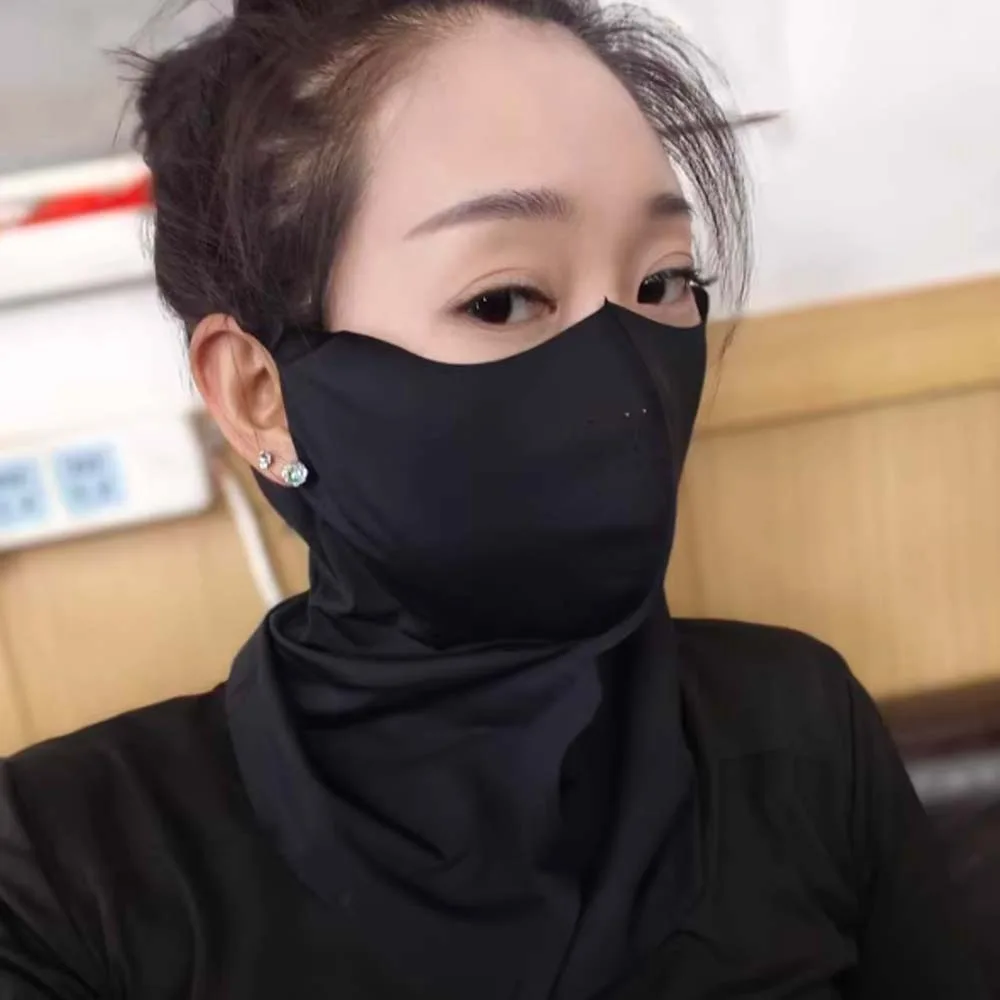 

Бесследная солнцезащитная маска UPF50+, дышащая эластичная маска с защитой от ультрафиолета, быстросохнущая ветрозащитная одежда из ледяного шелка для лица, уличная одежда