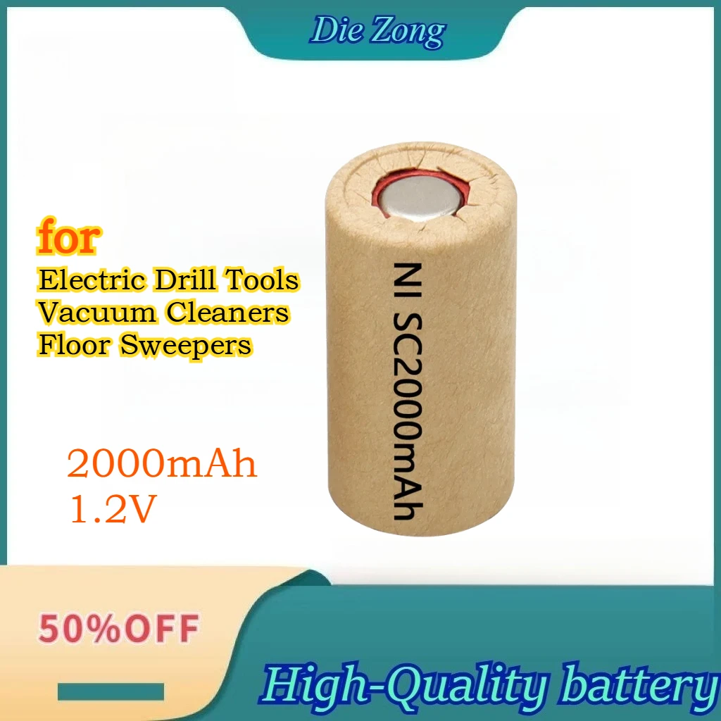 

New NI-MH SC 2000mAh 1.2V Battery with Worldwide for Cordless Drill Tools Vacuum Cleaners Sweeping Robot