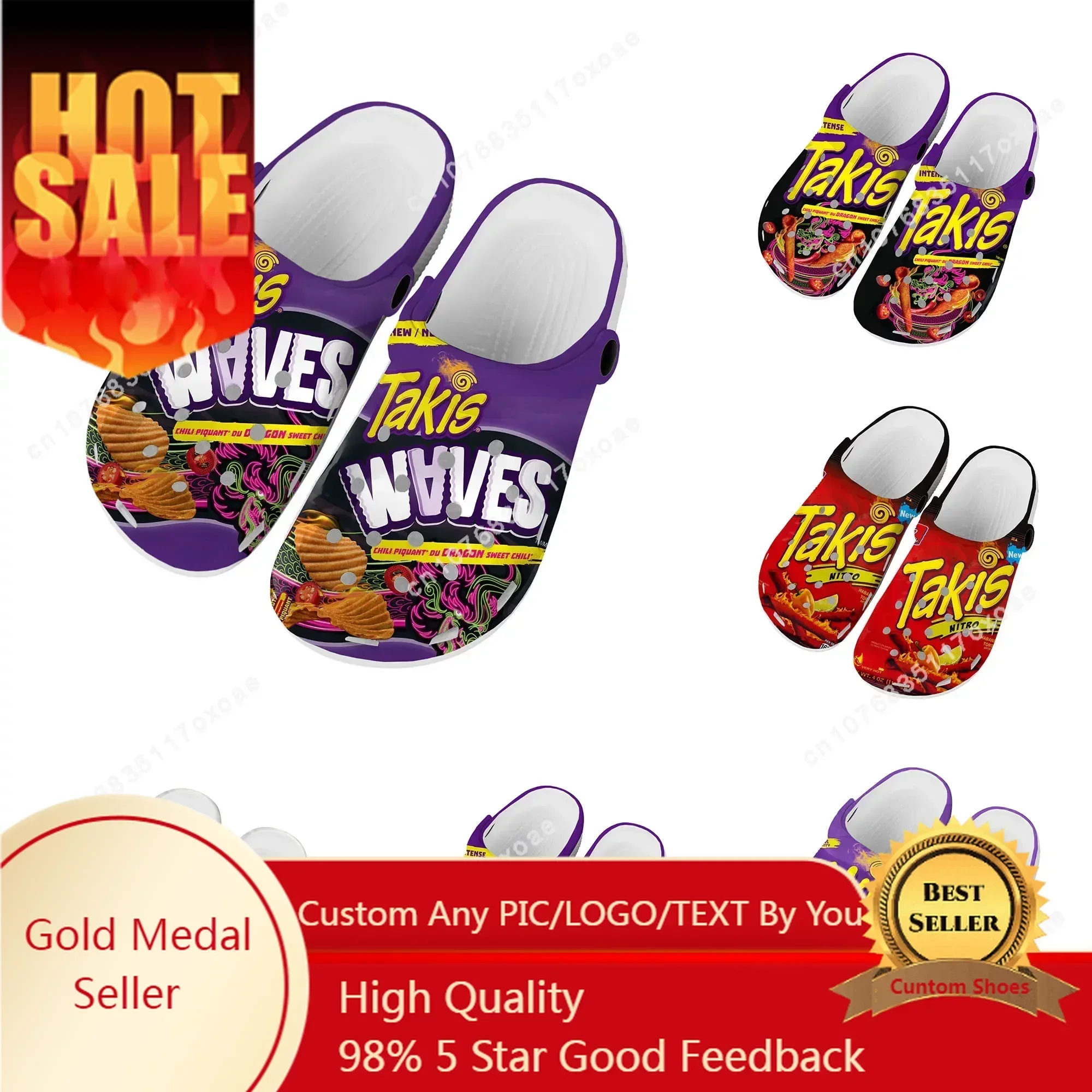 

Funny Chips Takis Food Snack 3D Print Men Women Classic Clogs Slippers Shoes EVA Ligtweight Sandals Summer Beach Outdoor-4