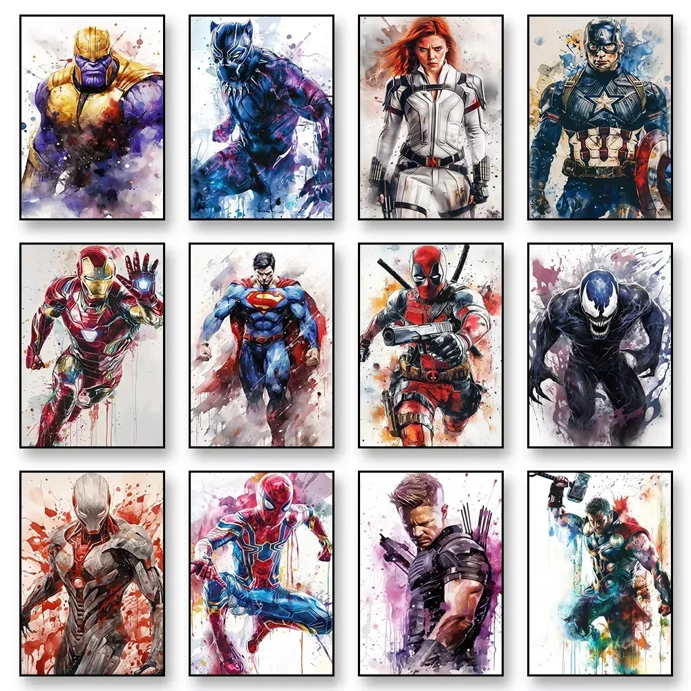 Pintura por números de mano, superhéroes de Marvel, Kit para adultos, Spiderman, Iron Man, pintura acrílica artesanal, obra de arte, regalo, decoración del hogar