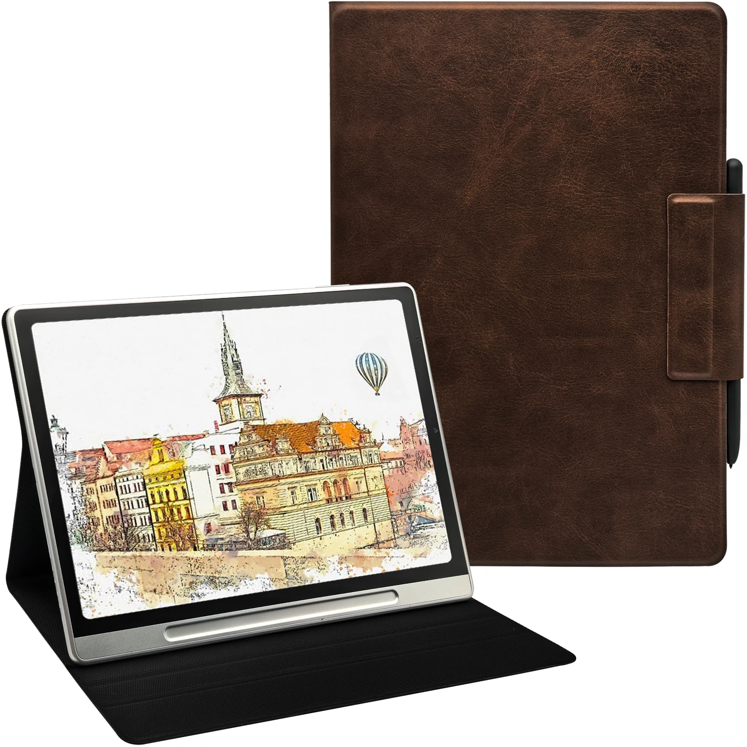 Magnetic Stand Case for 10.95'' XPPen Magic Note Pad (2025) Premium PU Leather Cover with Magnetic Pen Buckle, Auto Sleep/Wake