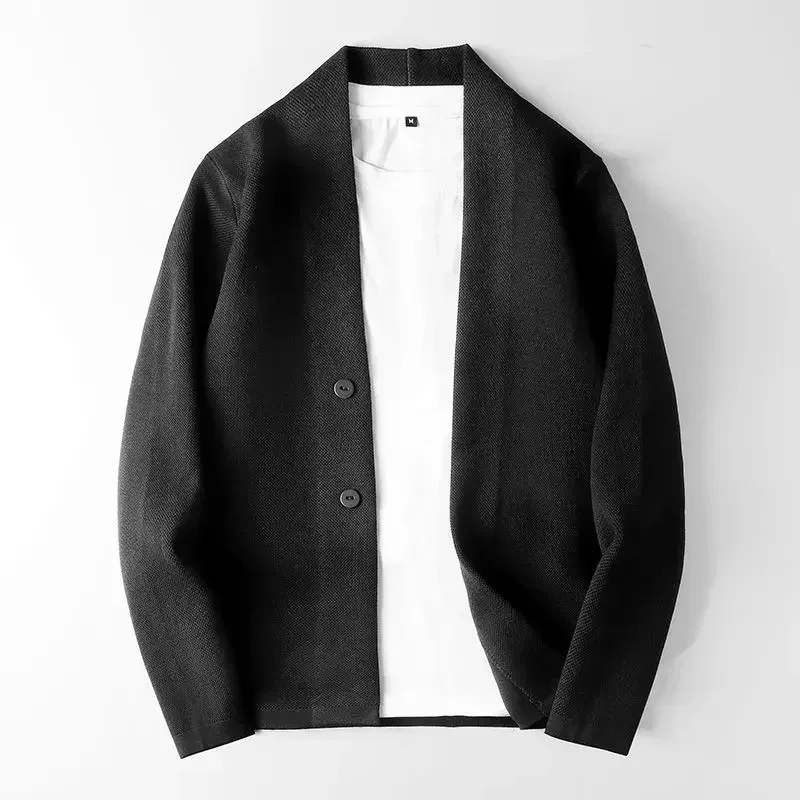 

Top Men's Sweaters Long Sleeve Solid Color Korean Reviews Clothes Jackets Vintage Aesthetic Style Harajuku Knitted Cardigan Male