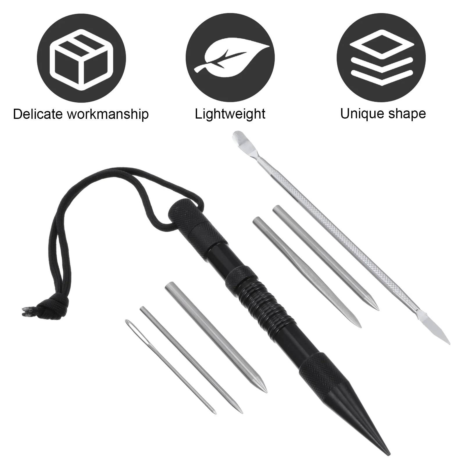 

7 Pcs Lace Stitching Needle Set Durable Lightweight Portable for Work Bracelet DIY Projects Weaving Tools