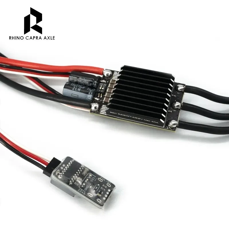 Rhino ESC Crawler AM32 80A ESC 2-8S BEC 10A 5.2/6.0/7.4/8.2V Regulowany dla 1/8 1/10 Skala lub mniejszych samochodów RC Akcesoria do zabawek