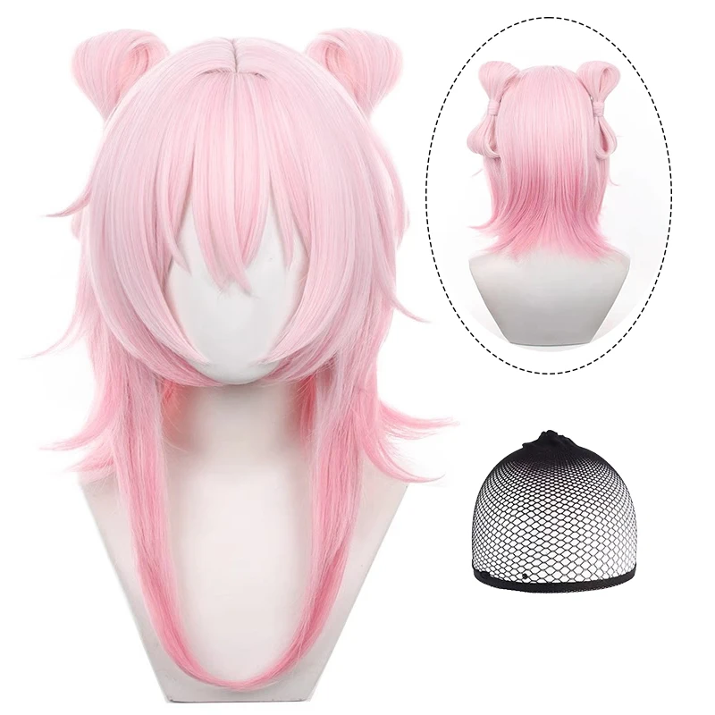 Game Honkai: Star Rail March 7th Cosplay Wig Long Pink Hair for Halloween Party +Free Wig Cap