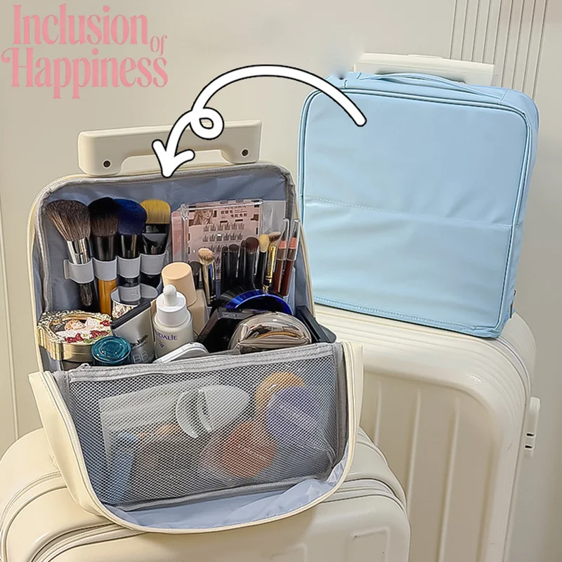 High Appearance Makeup Bag Multi-layer Vertical Large Capacity Storage Portable Toileting And Storage Bag For Outdoor Travel
