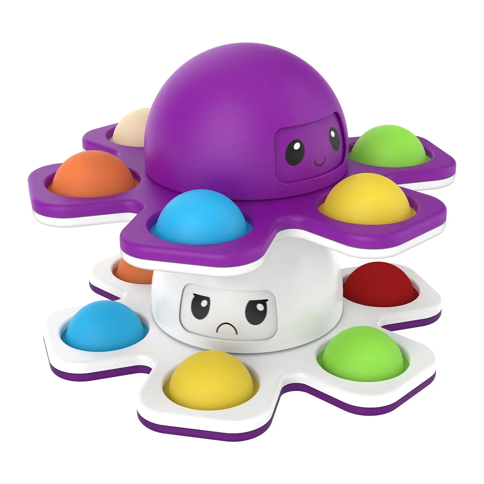 1PCS New Anti Stress Push Bubble Fidget Spinner Face-Changing Sensory Toy Push Popete Spiner Stress Relief Fidget Toys For Kids+