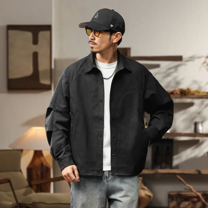 

Men Streetwear Fashion Loose Casual Spring Autumn Varsity Jacket Cityboy Outerwear 3D Letter Embroidery Cargo Coat