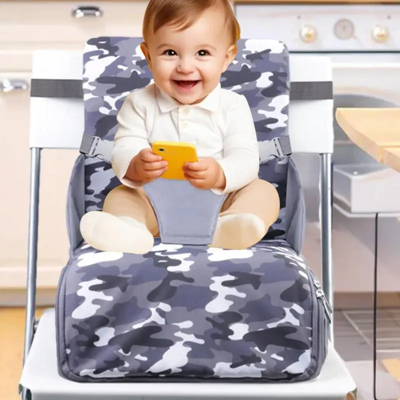 Asiento de silla de refuerzo para niños pequeños, cojín de refuerzo lavable para mesa de comedor, parte inferior antideslizante de espuma, asiento de refuerzo para niños de 6 a 36 meses