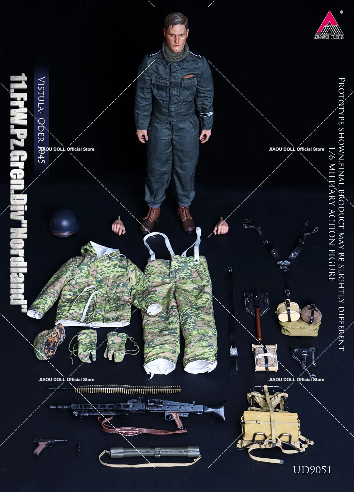 2025 Q3 UJINDOU UD9051 1/6 Schaal WWII Duitse Soldaat Volledige Set 12 ''Militray Mannelijke Action Figure Model voor Collectible speelgoed