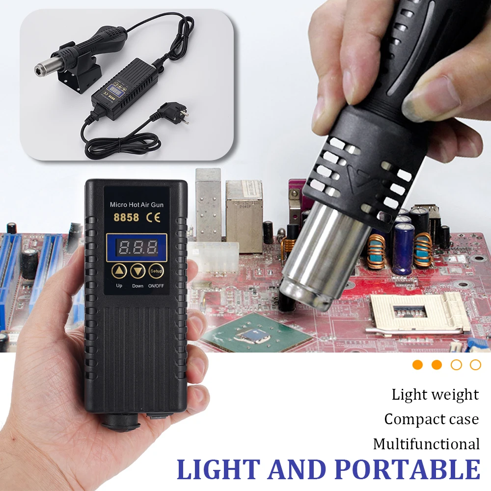 Hormy Hot Air Gun 8858 Micro Rework Soldering Station LCD Digital Hair Dryer For Soldering 220V 700W Heat Gun Welding Repair Too