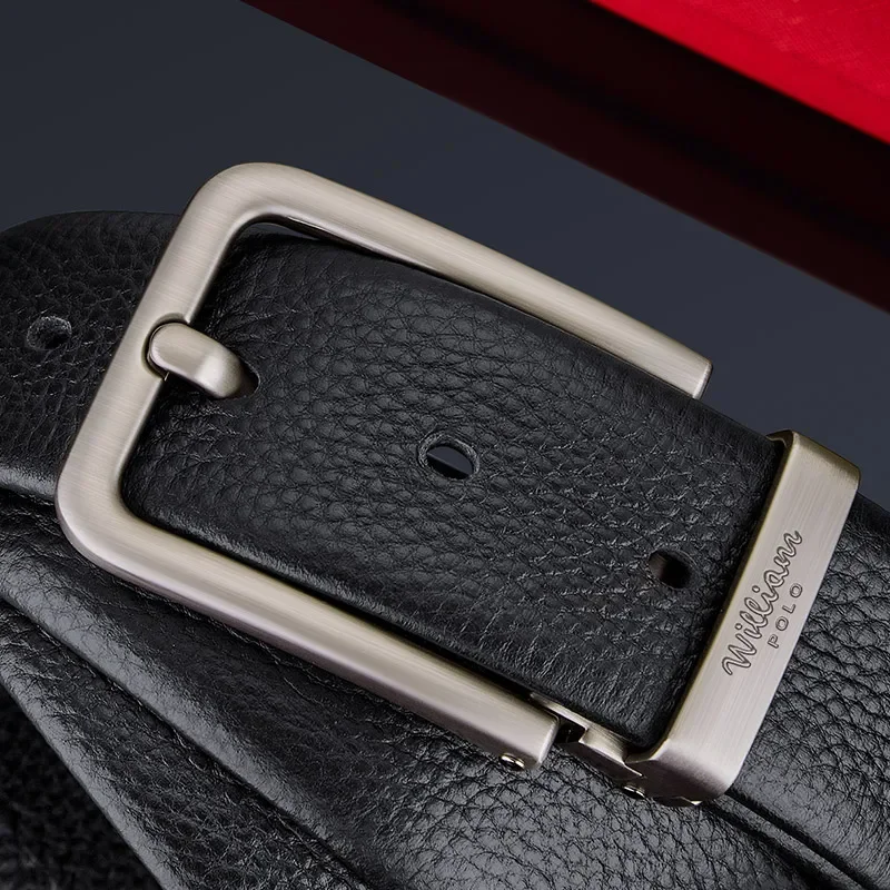 Men's Genuine Leather Belt men 2024 new leather imitation needle buckle automatic buckle belt hipster young people trouser gifts