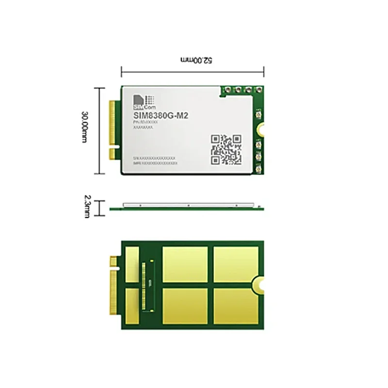 

SIMCOM SIM8380G-M2 5G M.2 module Supports mmwave frequency R16 5G NSA/SA. NR/LTE-FDD/LTE-TDD/HSPA+ USB3.1, GPIO