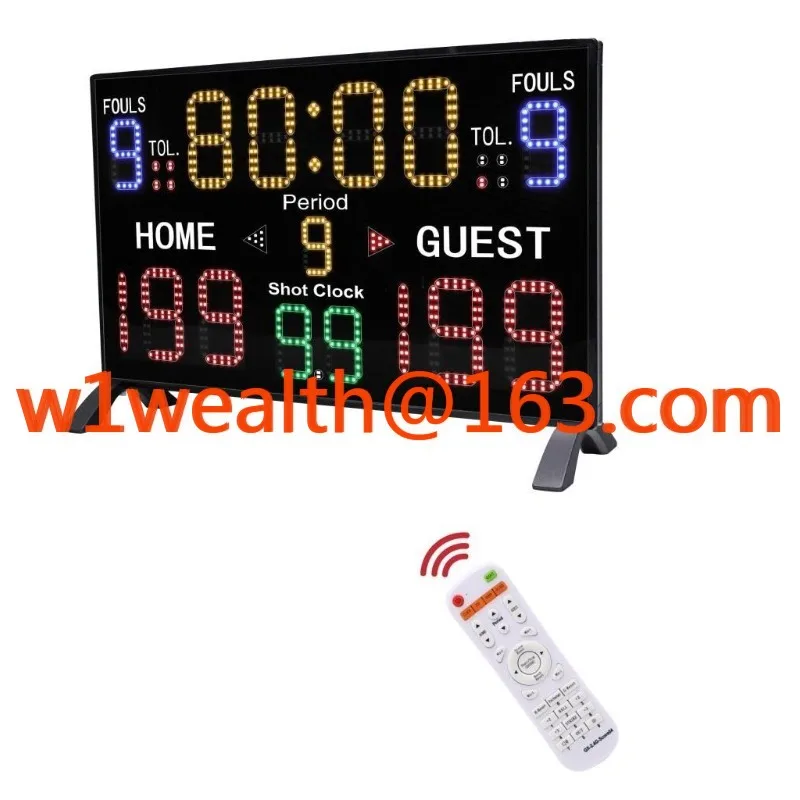 

Электронный 15-значный светодиодный дисплей, цифровой баскетбольный табло с дистанционным управлением и 24-секундными часами для съемки