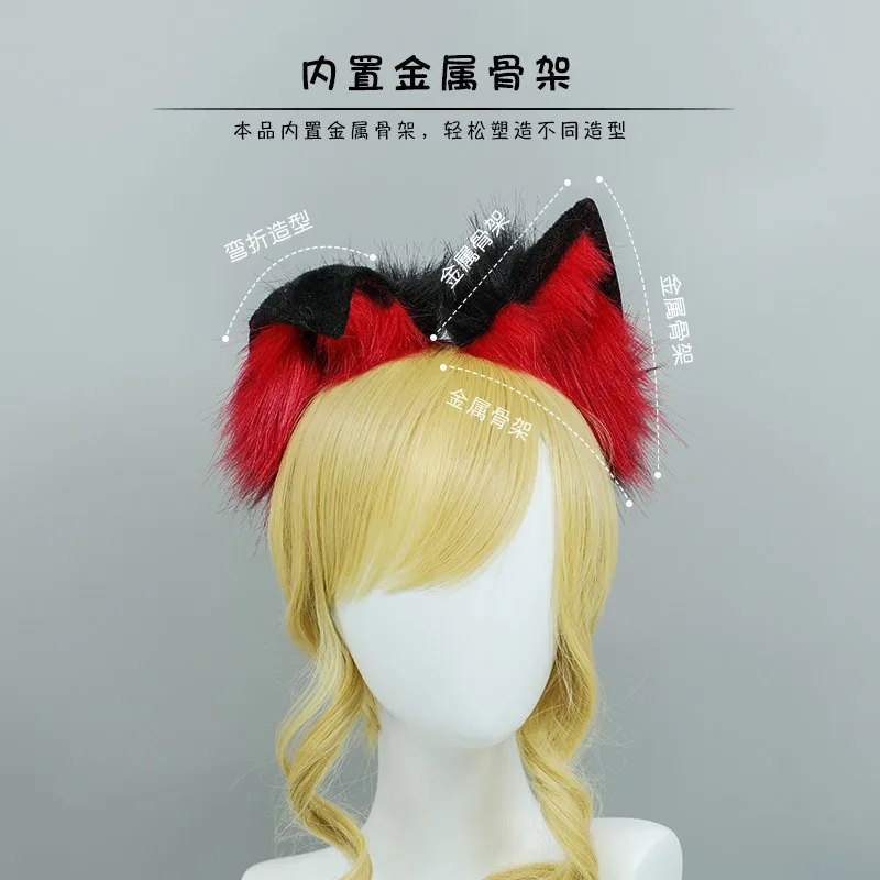 Anime Wolf Ears Headband Kawaii Wolf Ears Headdress Cosplay Accessories JK Girl Halloween Party Cosplay Props Hairpin Headwear