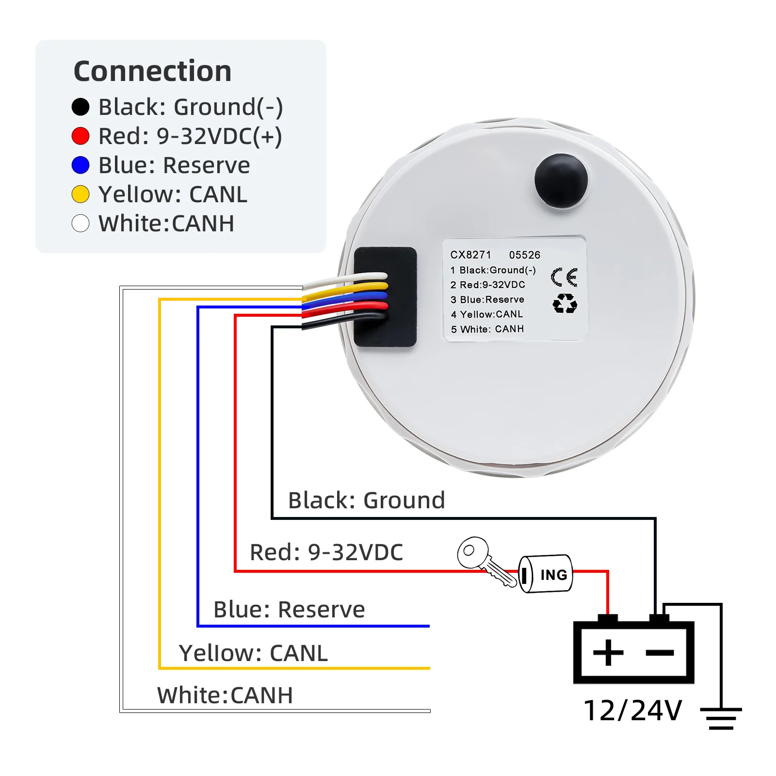 85mm Digital Speedometer CAN 0-120KMH Speed Gauge With RED Backlight Waterproof Speed Instrument For Marine Boat Car Yacht 4