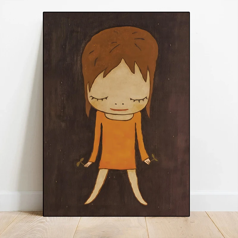 Yoshitomo نارا حلم دمية الملصقات والمطبوعات قماش الطباعة خمر جدار صورة فنية للنادي بار غرفة المعيشة ديكور المنزل الهدايا