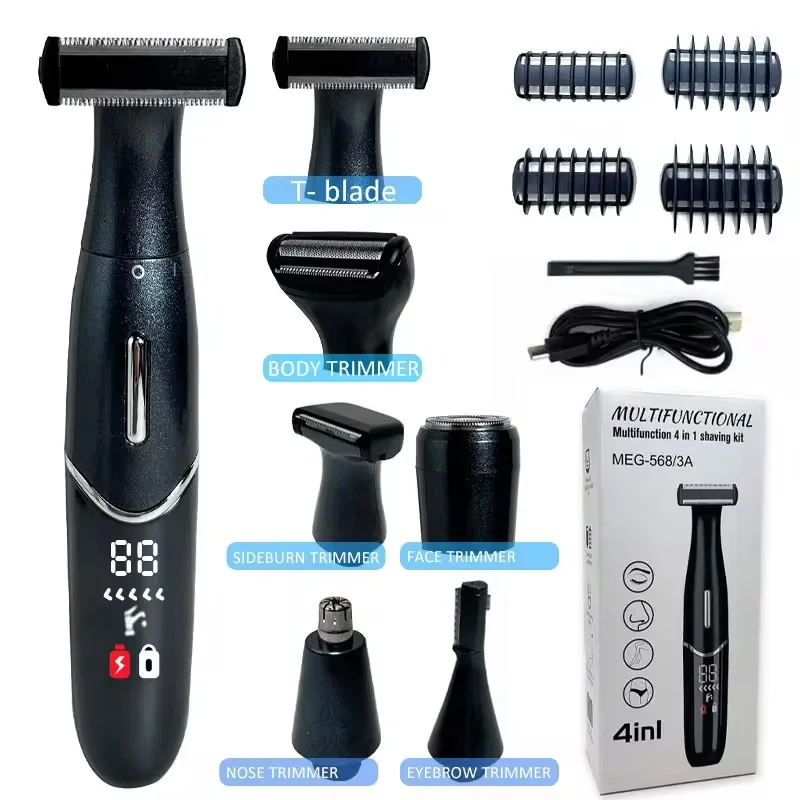 4 In 1 หญิงเครื่องกําจัดขนไฟฟ้าผู้หญิง Body Face Multifunctional โกนหนวด Man Intimate Area Precision เครื่องโกนหนวด Face Beard Trimmer