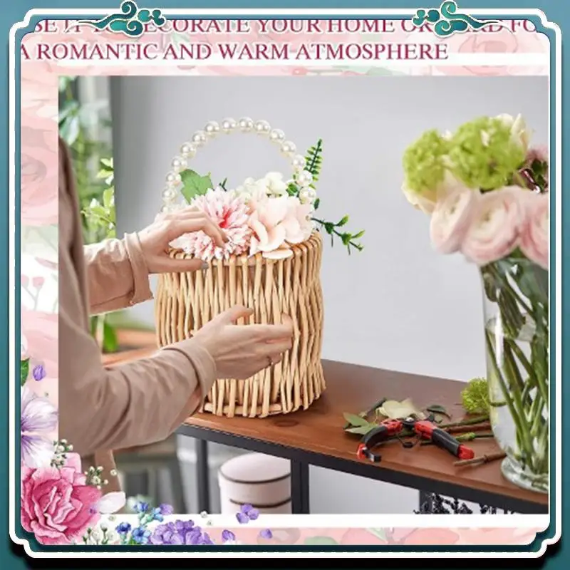 

Wicker Wedding Flower Girl Baskets Wicker Basket Flower Basket With Handle Straw