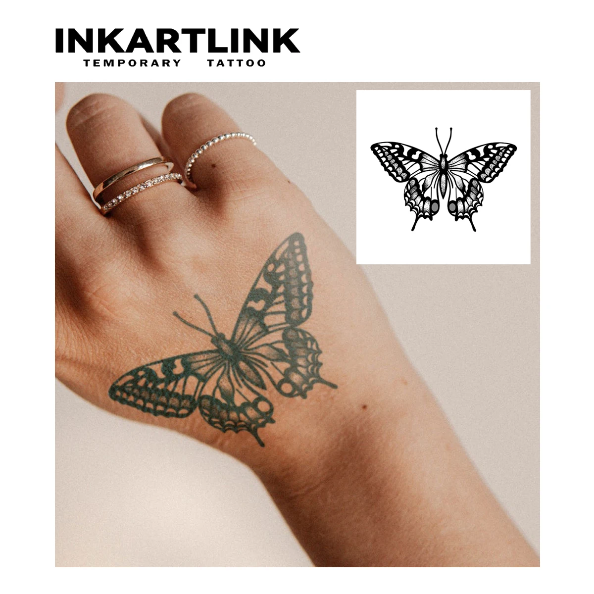 Butterfly  Temporary Tattoo,Lasts To 15 Days New Technology Magic Waterproof Semi Permanent Sticker.