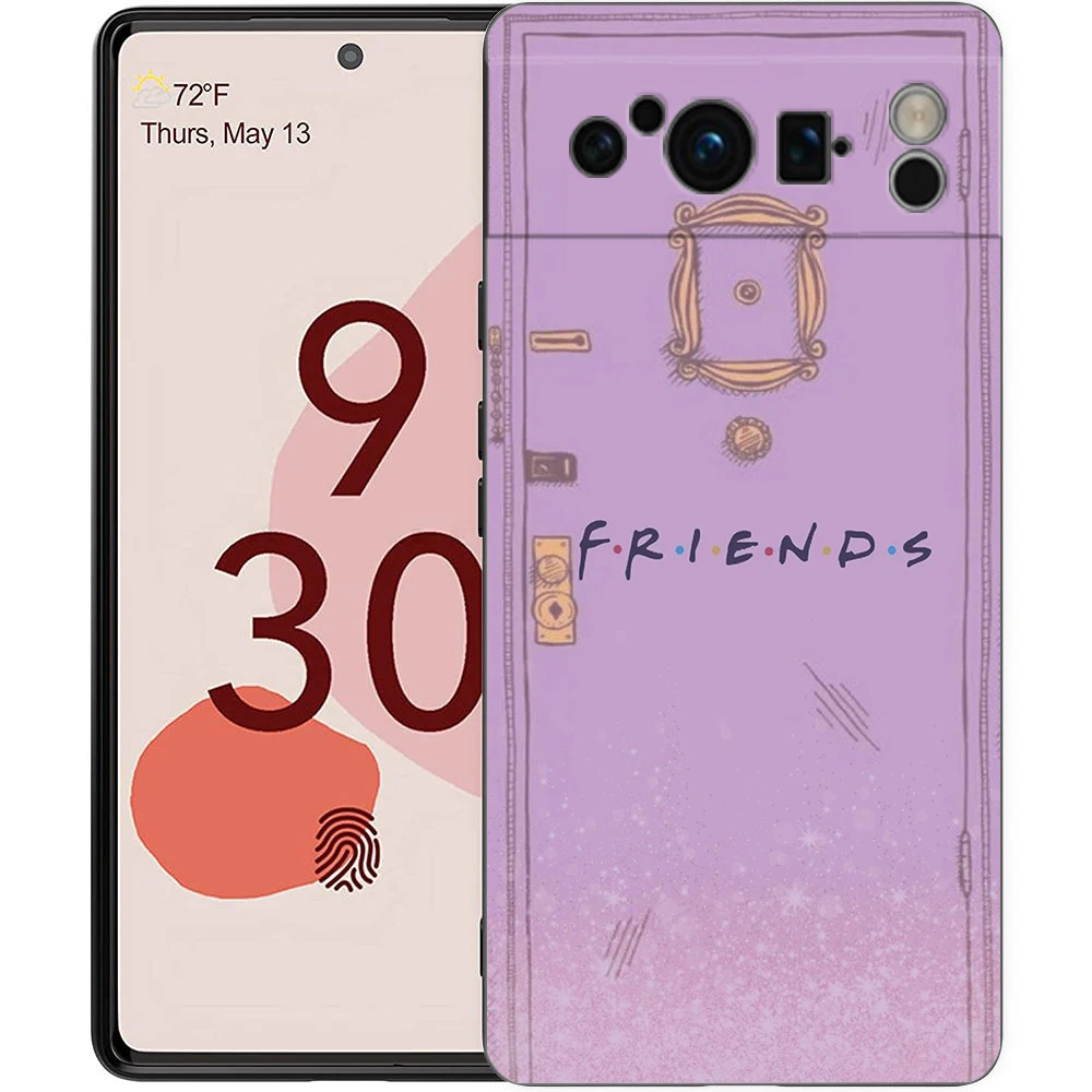 حافظة هاتف فاخرة من البولي يوريثان لهاتف جوجل بيكسل 9 8 8A 7 7A 6 Pro XL 6A 5G Central Perk Coffee friends tv Show غطاء خلفي ناعم أسود