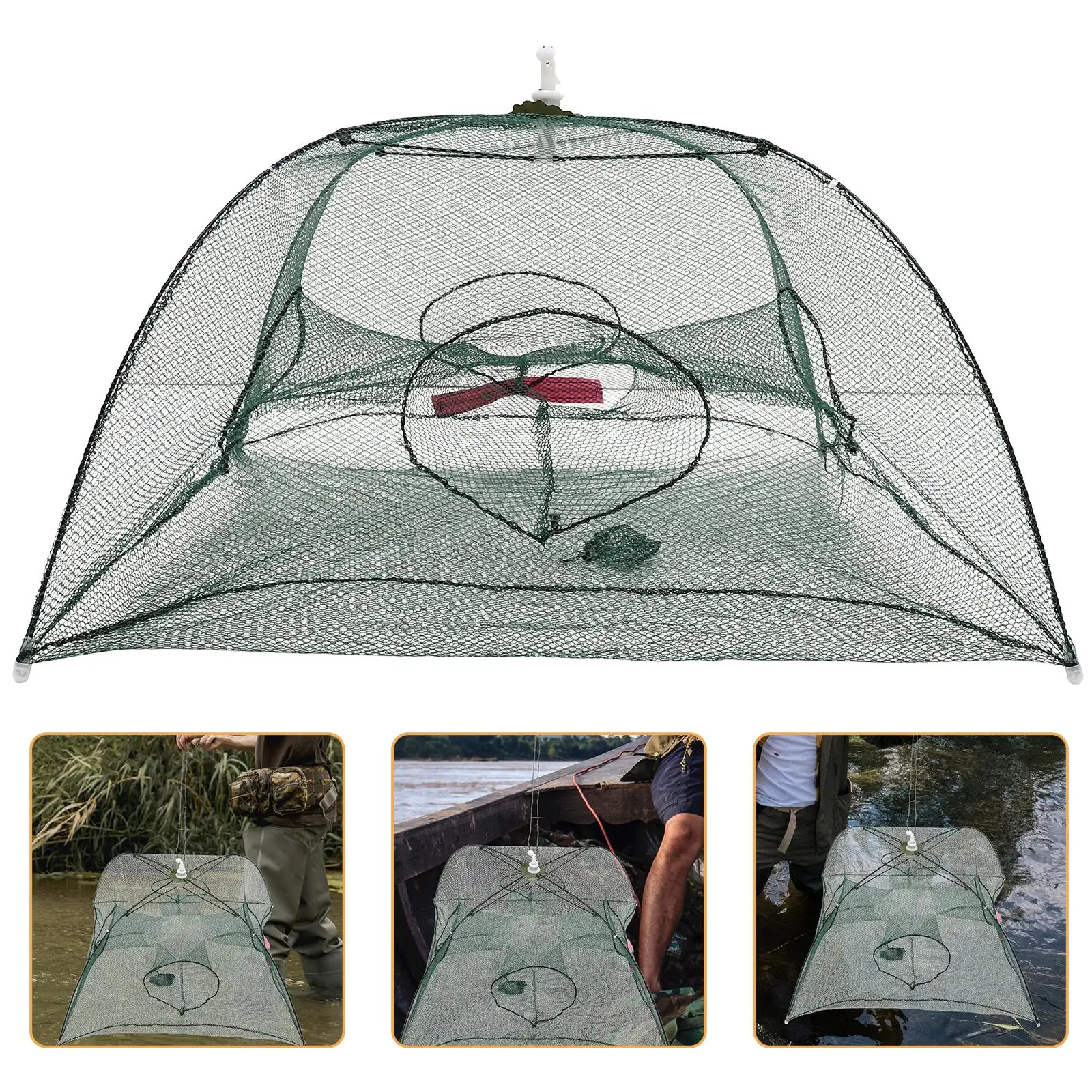 Automatic Fishing Tools Crab Net Fishnets Bait Minnows Cast Catching Trap Small