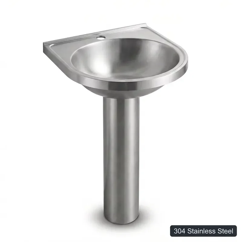 Modern 304 Stainless Steel Column Type Sink Drain Waterproof Eco Friendly Toilet 12L for Commercial Hotel Residential Use