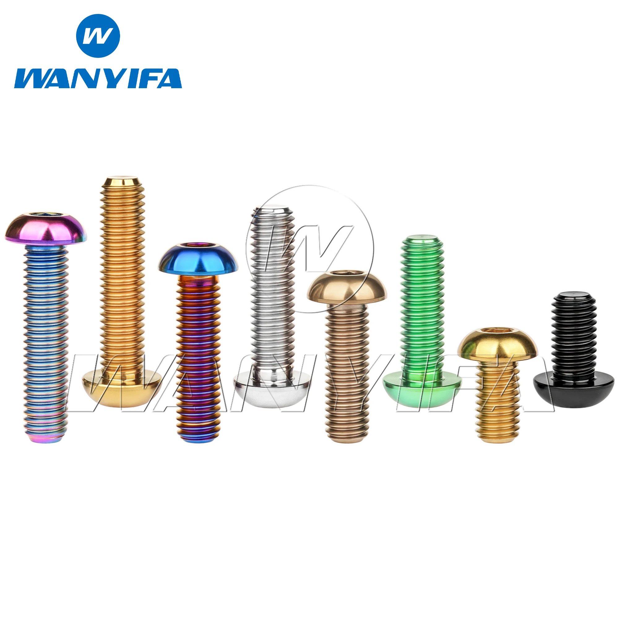 Wanyifa Titanium Bolt M6/M8x12 15 16 20 25 30 35mm Button Hex Allen Head Screw for Bicycle Motorcycle Car Aeromodelling Refit