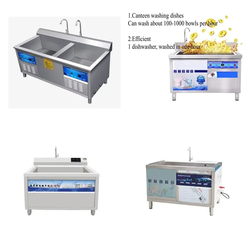 Commercial Ultrasonic Dishwasher Freestanding Portable Industrial Grade High Power Cleaning Machine for Restaurant Kitchen