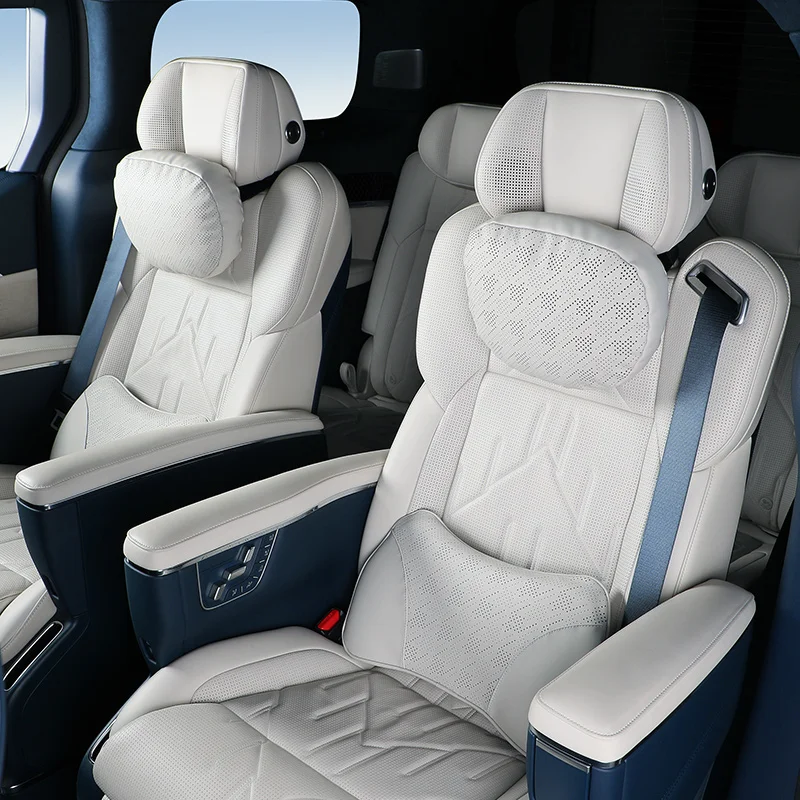For ZEEKR 009 X 001 007 NAPPA leather material Car Headrest Neck Support Seat Lumbar Support cushion Breathable Soft Neck Pillow