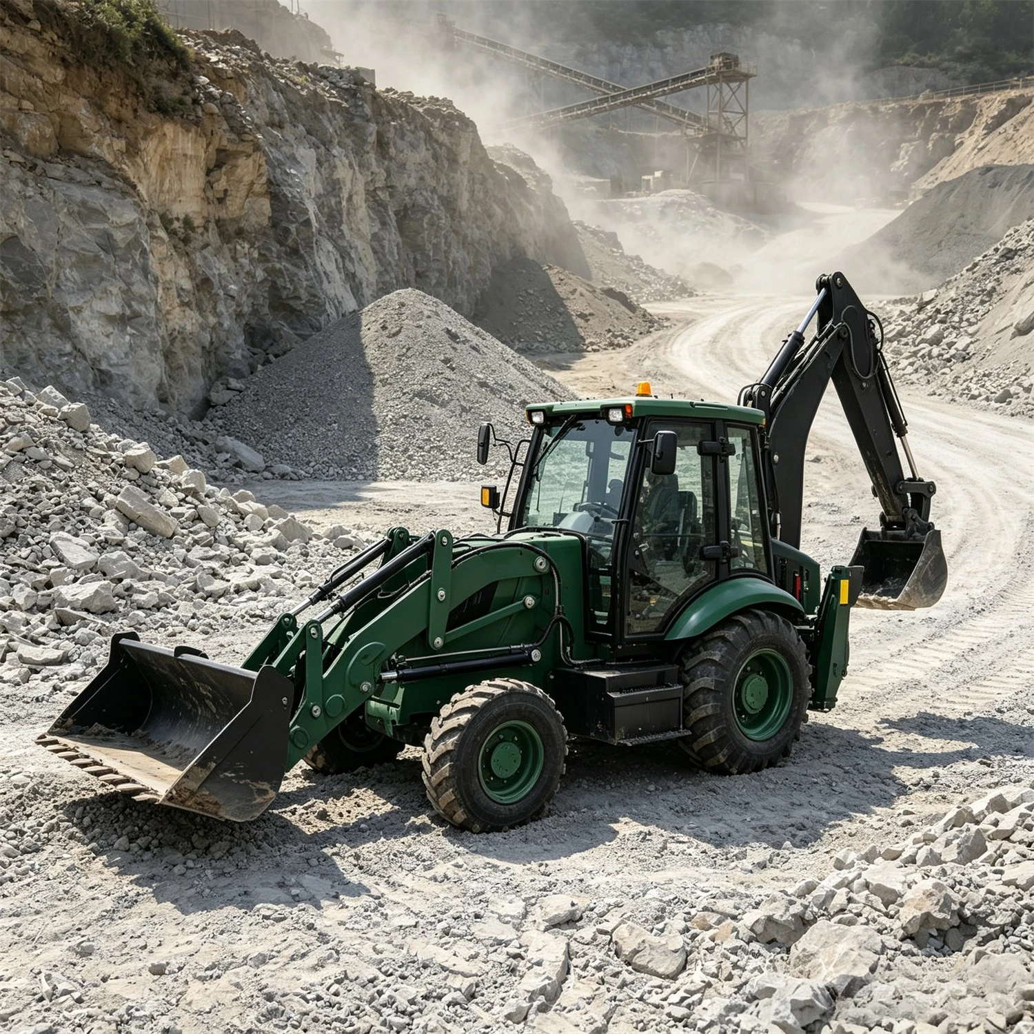 Two Working Backhoe Loaders Diesel Engine Hydraulic Digger Backhoe Loader Construction Earth Moving Equipment Factory Price
