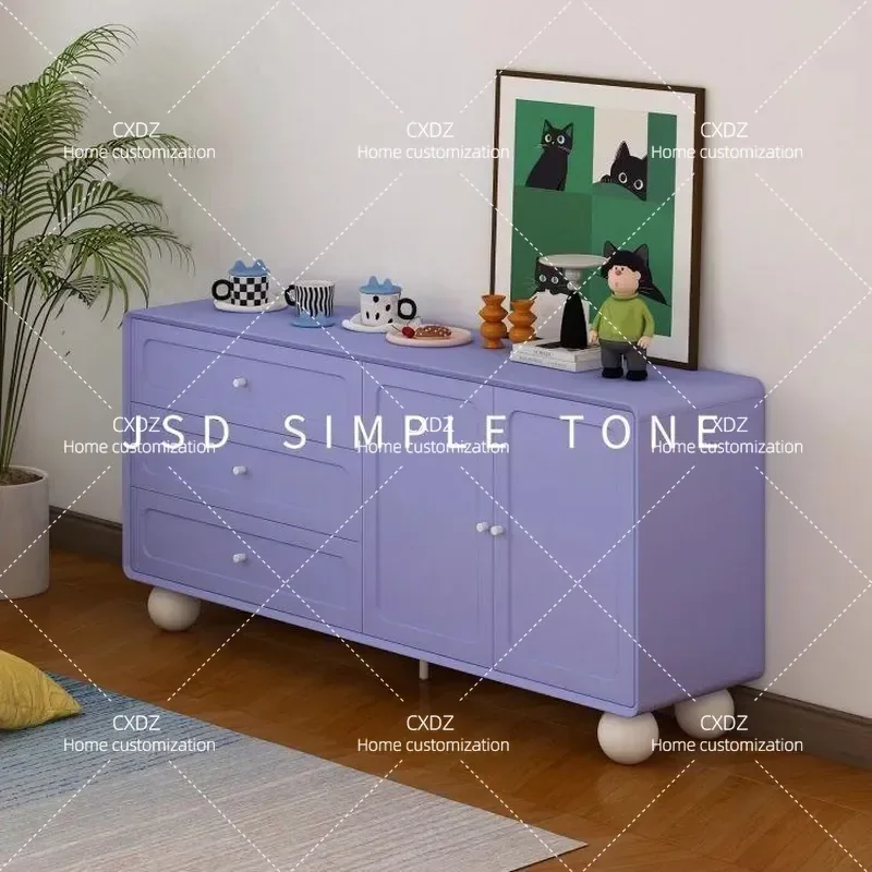 Cream style new bucket cabinet popular side cabinet living room against the wall with cabinet door storage