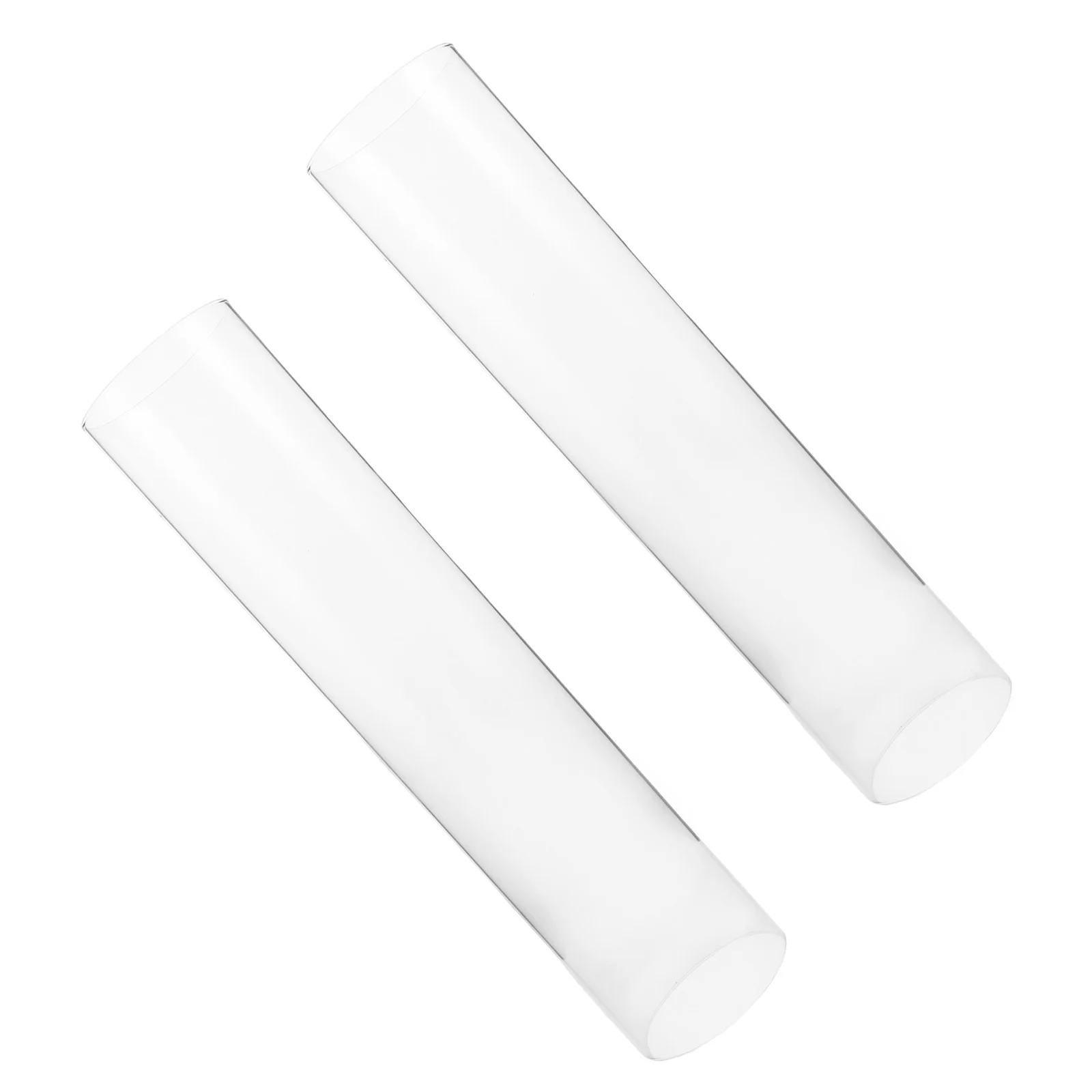 

2Pcs Glass Hurricane Holders Clear Windproof Cylinder Pillar Cover Tall Open Flame Glass Shade for Wedding Party