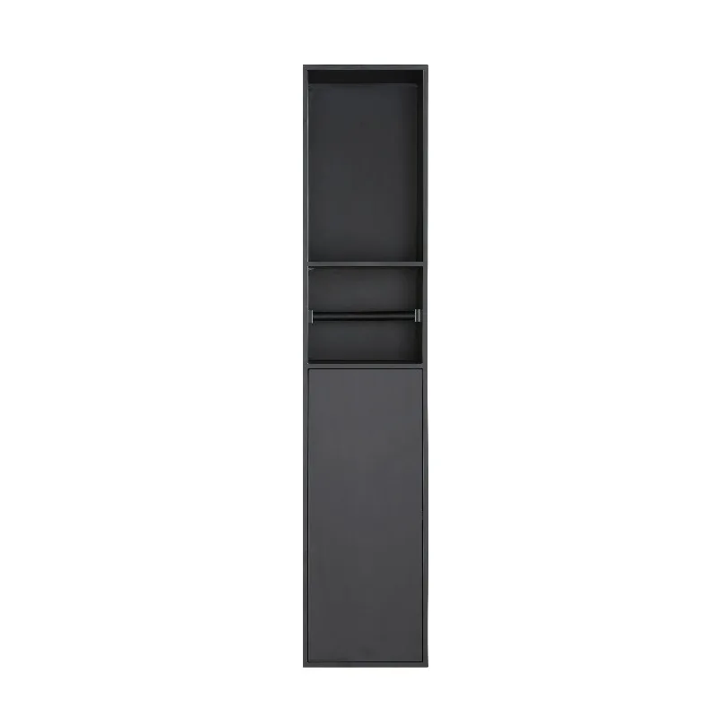 Stainless steel niche seamlessly brushed PVD tile insert shower niche triple layer toilet brush and paper towels