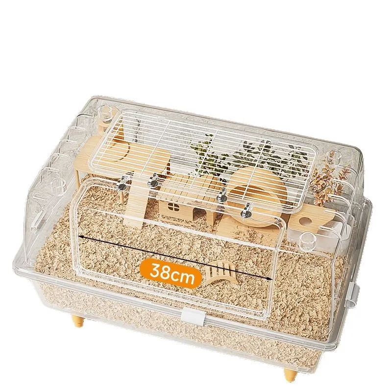 

Transparent Peripheral Large Golden Bear Space Acrylic Villa Feeding Box Hamster Cage
