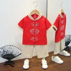 Uniforme de Tai Chi de Kung Fu de verano de 18 estilos para niños y niñas, blusa bordada de lino y algodón tradicional chino, pantalones, traje Tang
