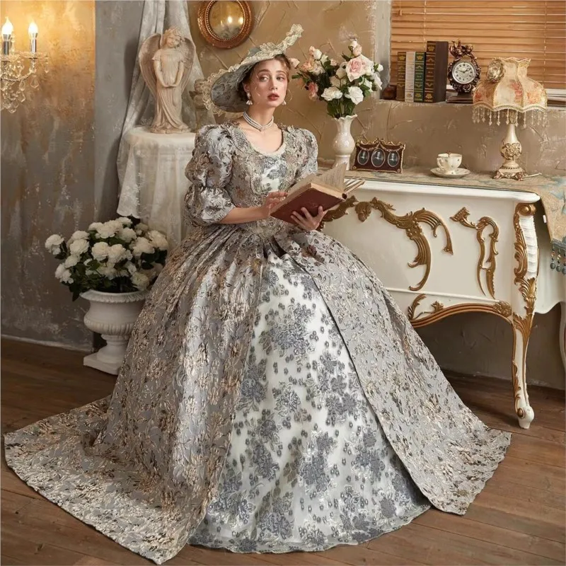 

Jacquard performance drama travel photography tea party dress