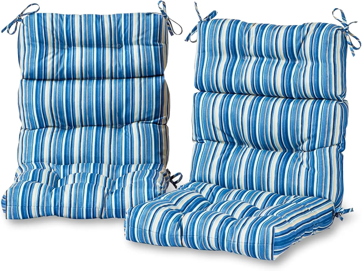 

Outdoor 44 X 22-Inch High Ba Chair Cushion, Set Of 2, Steel Blue Stripe 2 Count