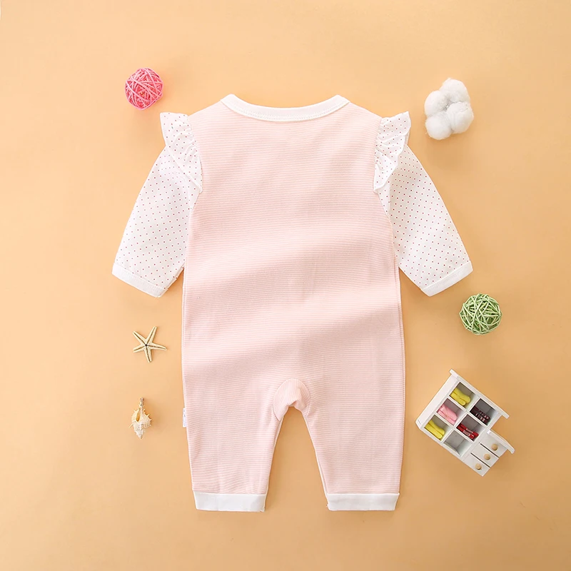 Full Moon Princess Clothes Spring Thin Baby Girl Jumpsuit Baby Harness 0-1 Years Old Newborn Fashionable Cotton Romper Suit