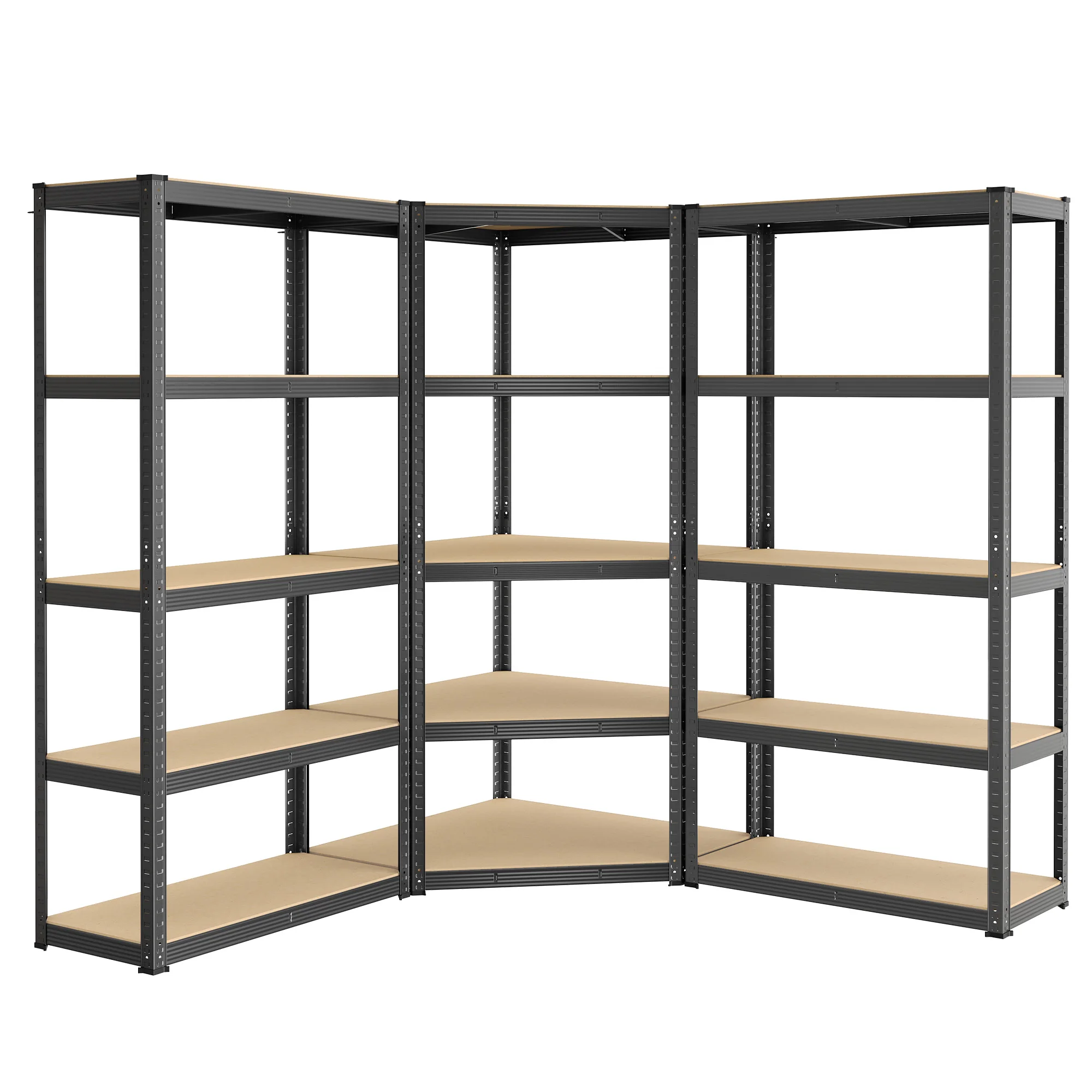 SONGMICS Corner Shelf 5-Tier, Garage Shelving, Heavy Duty Metal Shelving Units, for Garage, Storage Room, Warehouse, Loads 2625