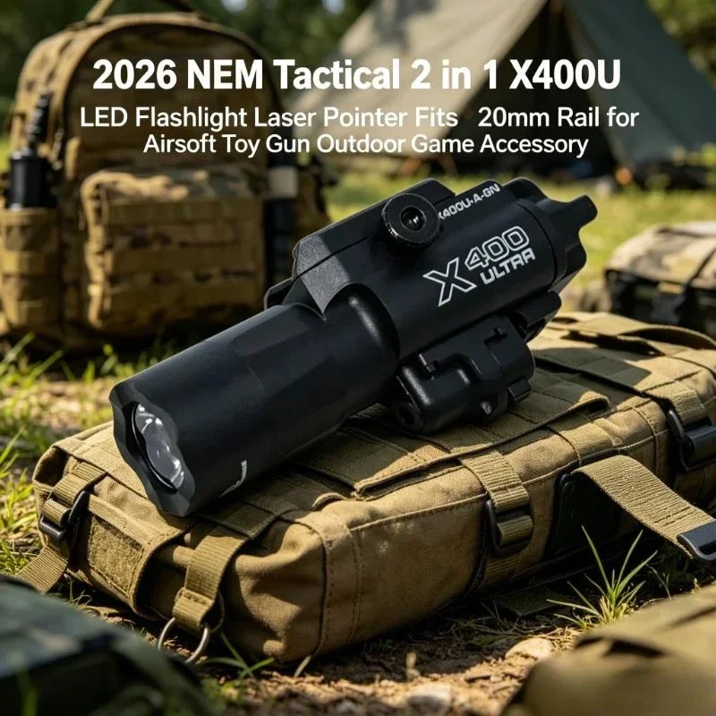 X400U Mini LED Red Laser Lighting Unit, Quick Attach 20mm Rail Modification Accessories for Hobby Blaster